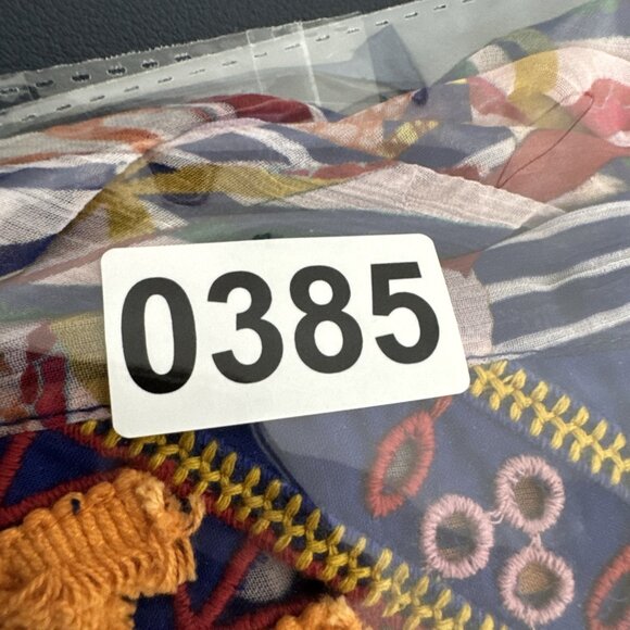 Soft Surroundings Women's Plus 1X Chiffon Tunic + Tank Embroidered Blue Multi Fl - Picture 11 of 12